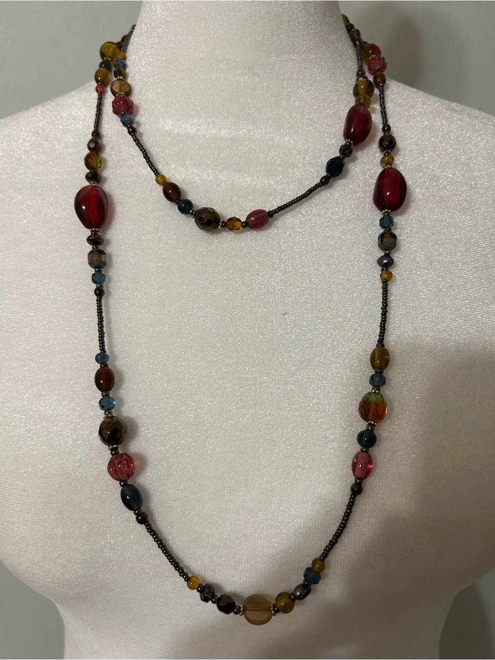 Lia Sophia Multicolor Glass Bead Layered Necklace